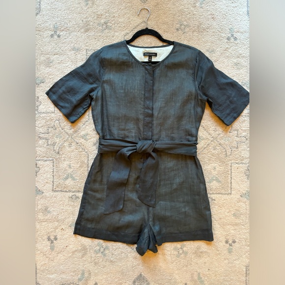 Pants - Banana Republic Linen Tie Waist Charcoal Romper size 10